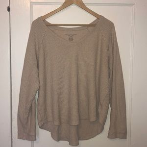 American Eagle Waffle Knit Soft & Sexy Long-Sleeve